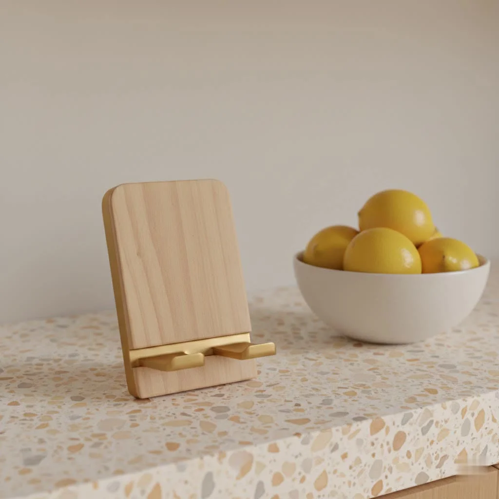 Smartphone charging on a sleek stand up phone charger