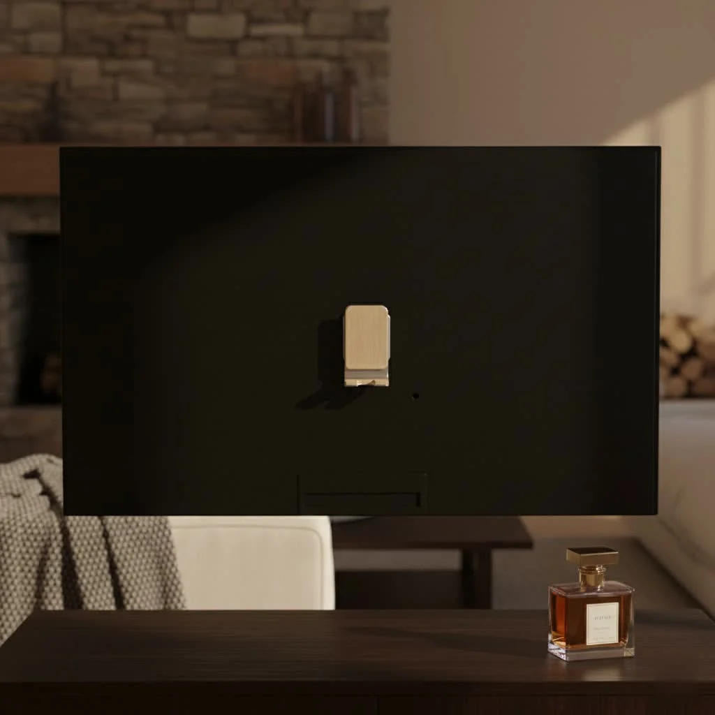 Smartphone resting on a sleek, adjustable office <a href=